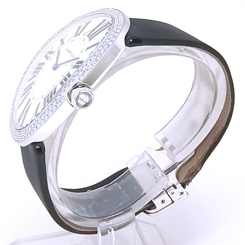 Cartier Baignoire WB520009 18k White Gold Diamond Silver Dial - Angle View by Cartier