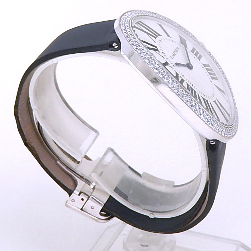 Cartier Baignoire WB520009 18k White Gold Diamond Silver Dial - Side View by Cartier