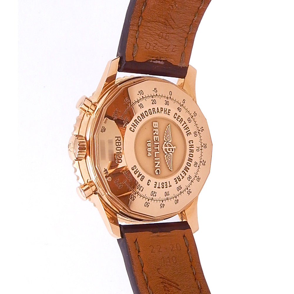 Breitling Navitimer 01 RB0120 18k Rose Gold Brown Dial - Wrist / Lifestyle View by Breitling