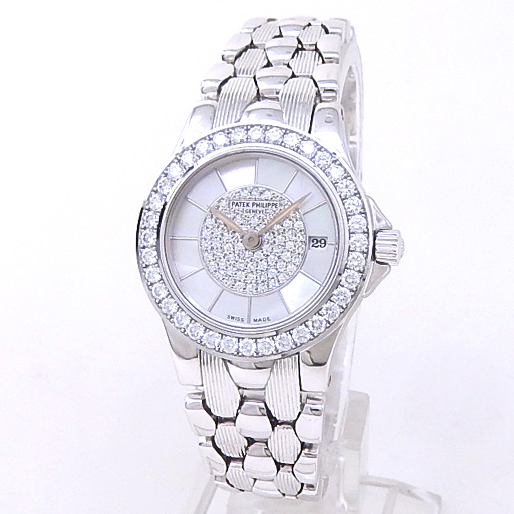 Patek Philippe Neptune 4881/110G 18k White Gold Mother of Pearl Dial - Front View by Patek Philippe