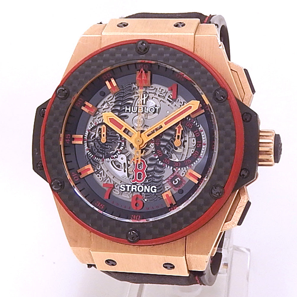 Hublot King Power Boston Strong 18k Rose Gold Skeleton Dial - Front View by Hublot