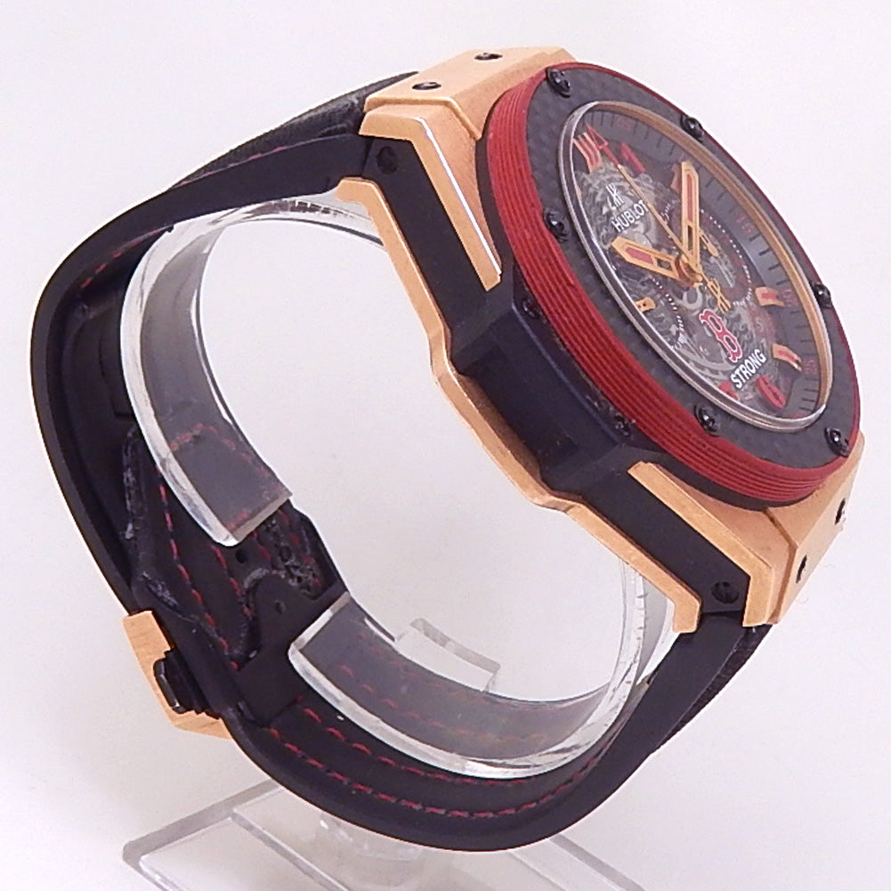 Hublot King Power Boston Strong 18k Rose Gold Skeleton Dial - Side View by Hublot