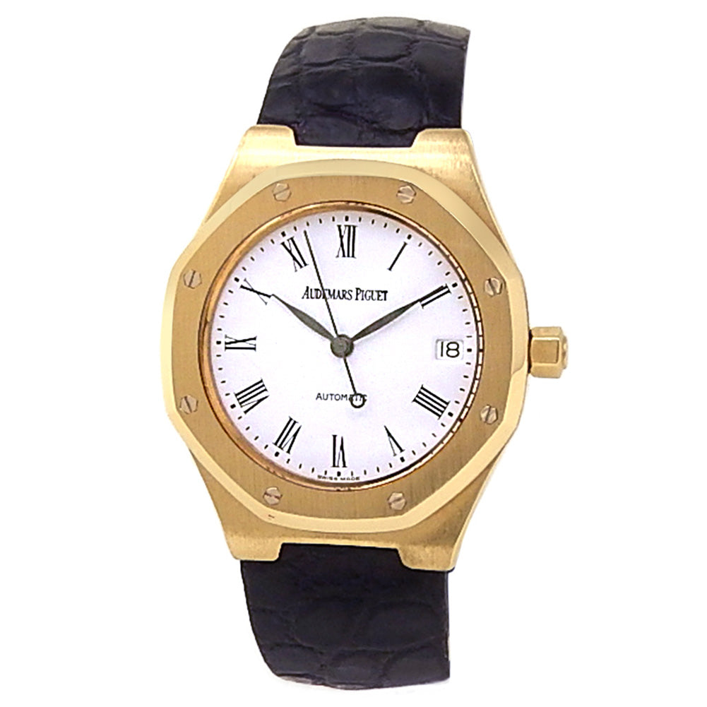 Audemars Piguet Royal Oak 18k Yellow Gold White Dial - Front View by Audemars Piguet