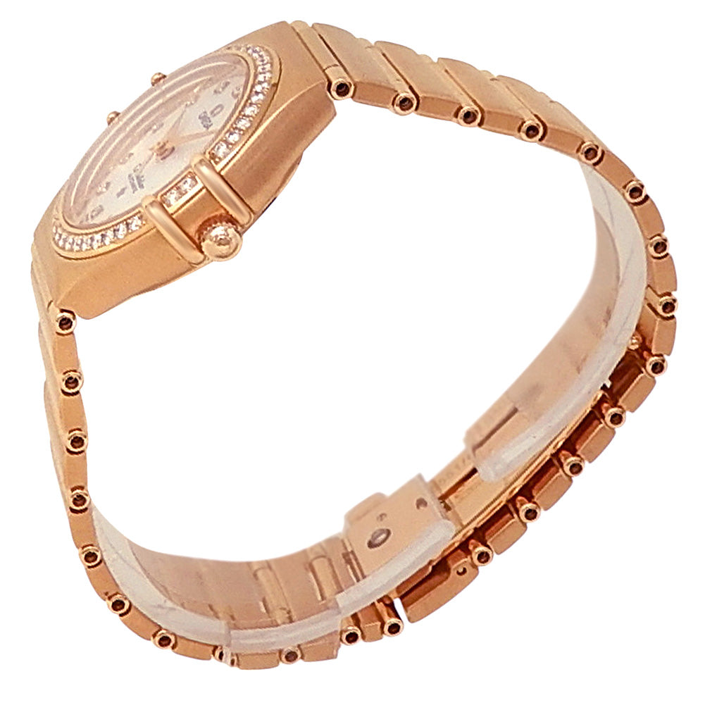Omega Constellation 18k Rose Gold Mother of Pearl Diamond Dial - Angle View by Omega