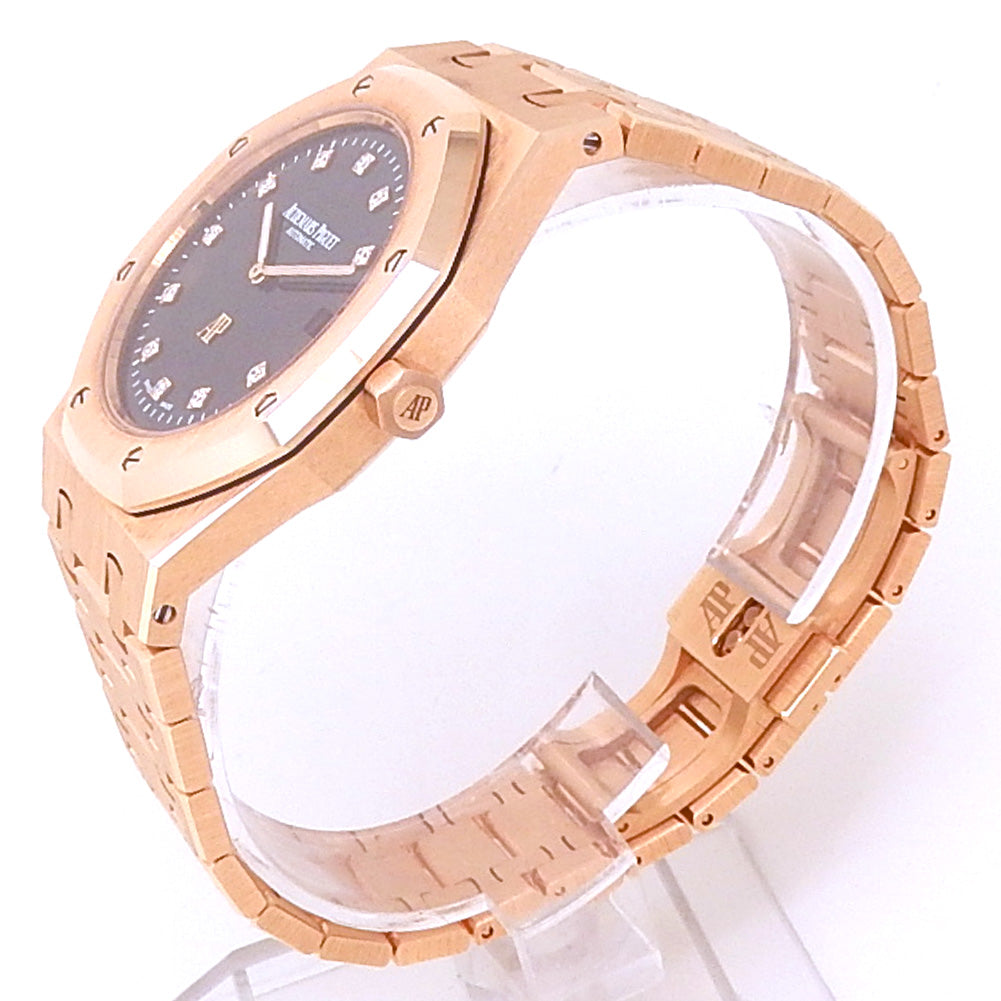 Audemars Piguet Royal Oak Jumbo Extra-Thin 15207OR.OO.1240OR.01 Rose Gold Black Dial - Angle View by Audemars Piguet