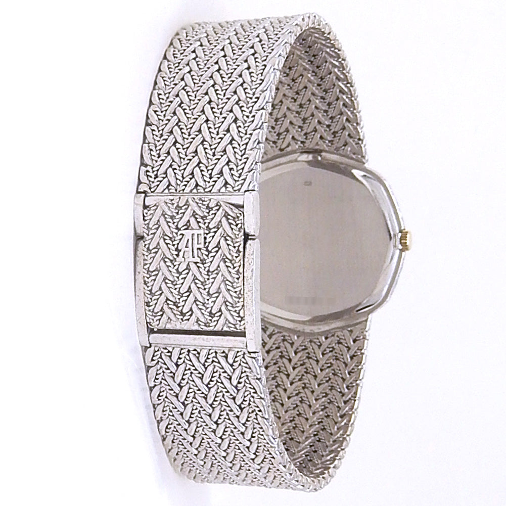 Audemars Piguet Vintage 14066BC 18k White Gold Black Diamond Dial - Case Back View by Audemars Piguet