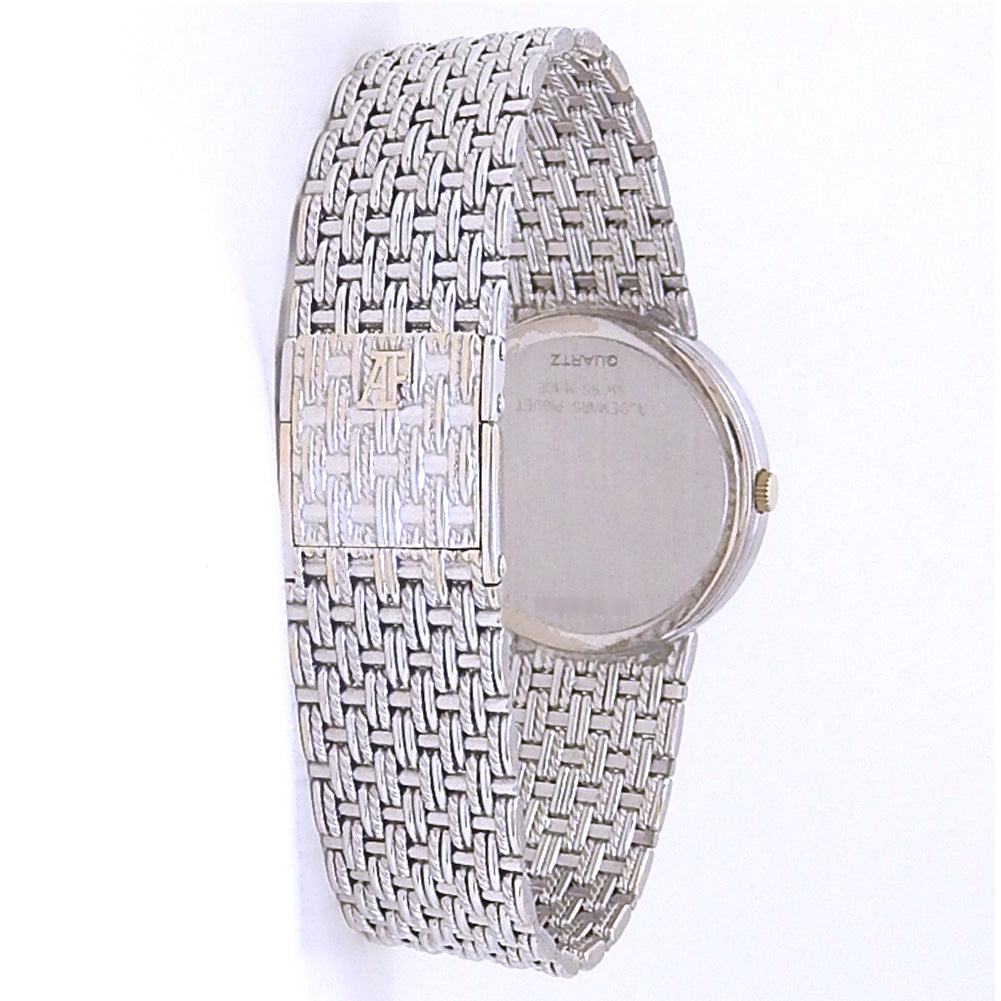 Audemars Piguet Vintage 56301BC 18k White Gold Black Diamond Pave Dial - Case Back View by Audemars Piguet