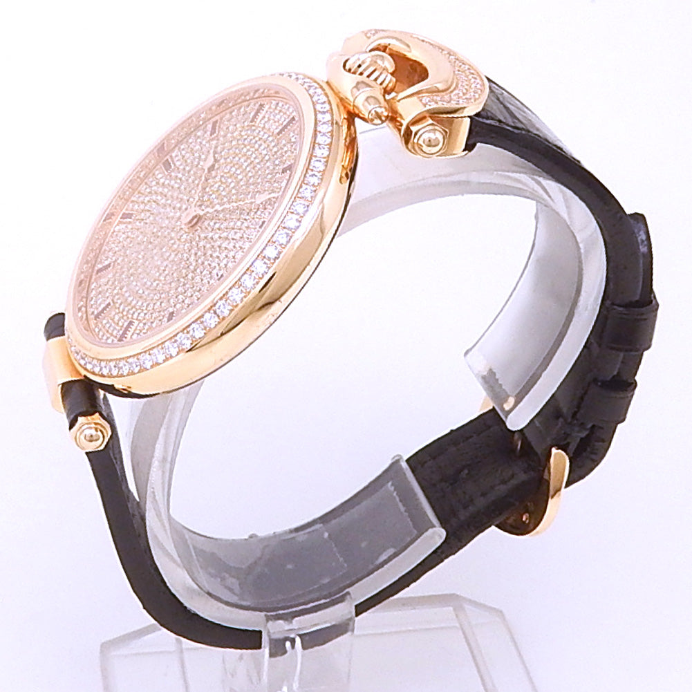 Bovet Collection Chateau de Motiers G800 18k Rose Gold Diamonds Pave - Angle View by Bovet