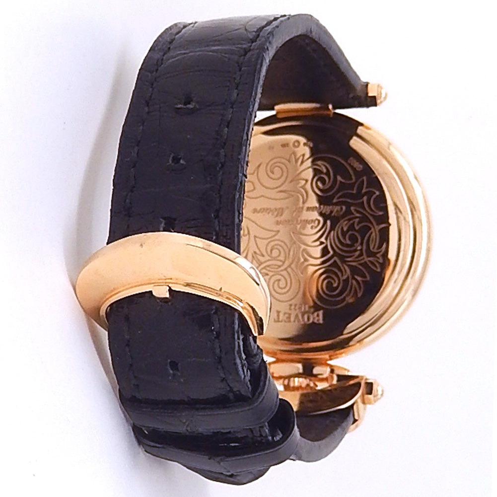 Bovet Collection Chateau de Motiers G800 18k Rose Gold Diamonds Pave - Case Back View by Bovet
