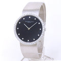 Audemars Piguet Vintage Ultra-Thin 18k White Gold Black Diamond Dial - Front View by Audemars Piguet