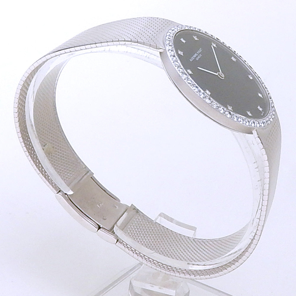 Audemars Piguet Vintage Ultra-Thin 18k White Gold Black Diamond Dial - Side View by Audemars Piguet