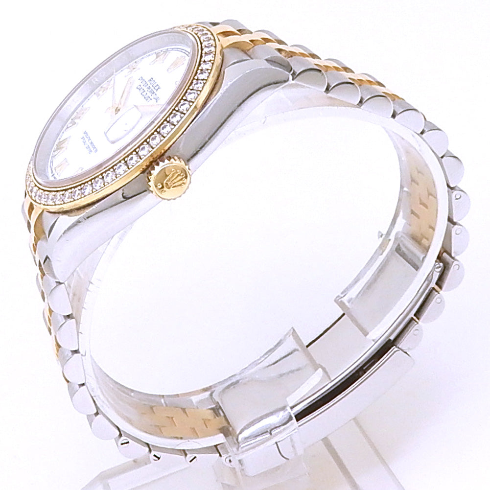 Rolex Datejust 126283RBR Yellow Gold Steel White Dial - Angle View by Rolex