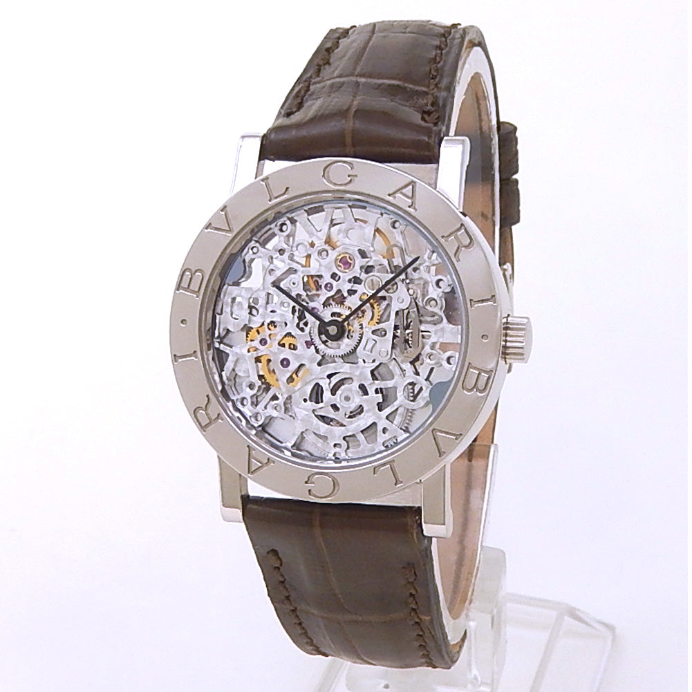 Bvlgari Bvlgari BB.W.33.GL.SK.P 18k White Gold Skeleton Dial - Front View by Bvlgari