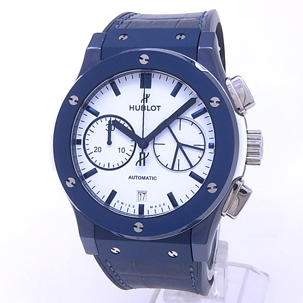 Hublot Classic Fusion Chronograph Boutique Ibiza 521.EX.2090.LR.IBZ19 Blue Ceramic White Dial - Front View by Hublot