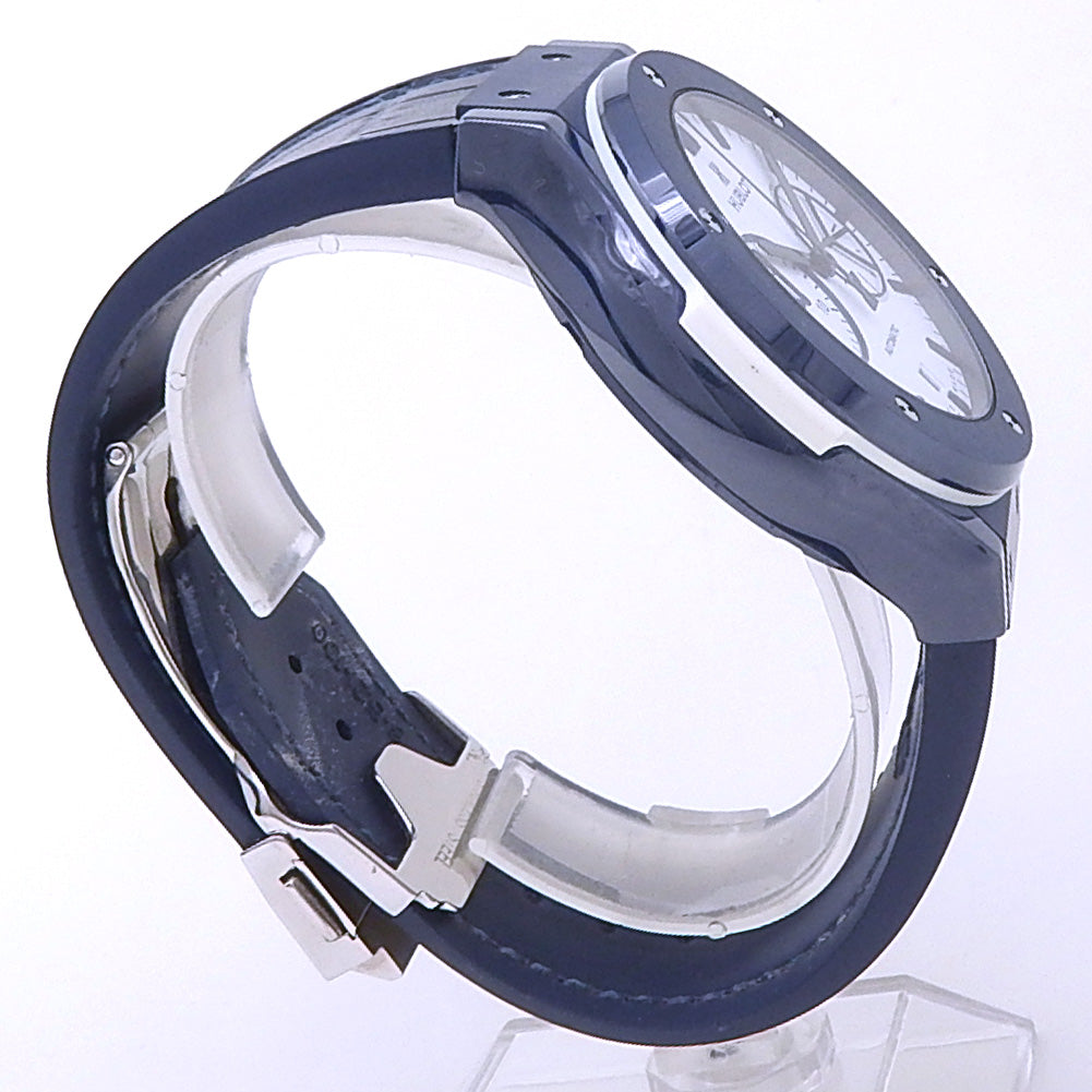 Hublot Classic Fusion Chronograph Boutique Ibiza 521.EX.2090.LR.IBZ19 Blue Ceramic White Dial - Side View by Hublot