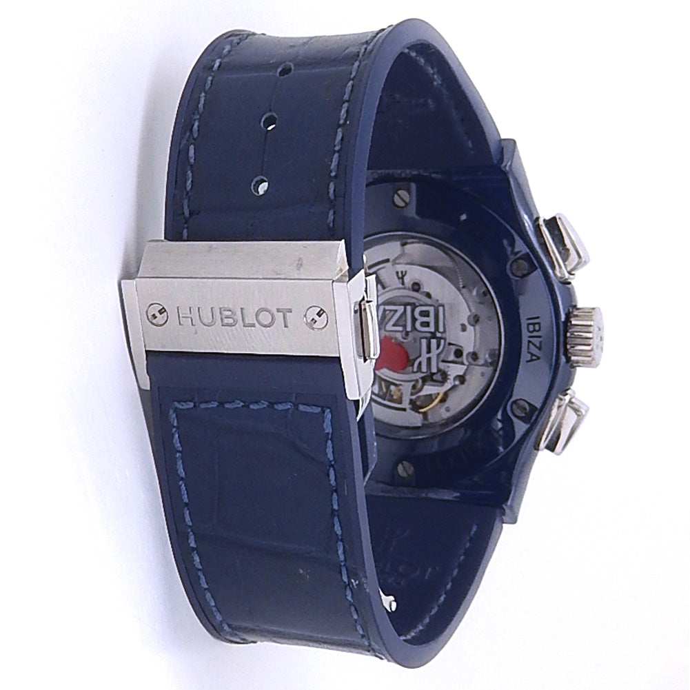 Hublot Classic Fusion Chronograph Boutique Ibiza 521.EX.2090.LR.IBZ19 Blue Ceramic White Dial - Case Back View by Hublot
