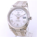 Rolex Day-Date 40 228239 18k White Gold Silver Dial - Front View by Rolex