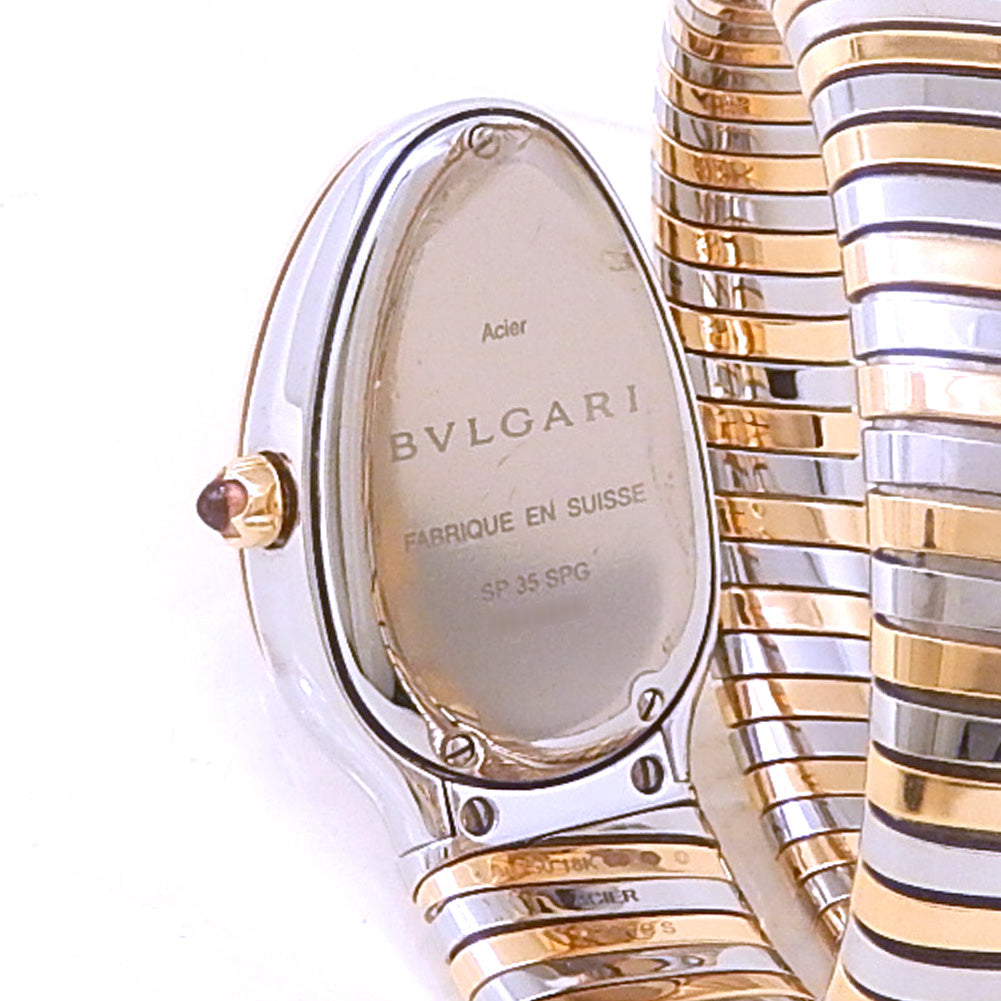 Bvlgari Serpenti Tubogas 103071 18k Yellow Gold & Steel Brown Dial - Wrist / Lifestyle View by Bvlgari