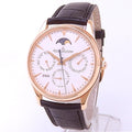 Jaeger-LeCoultre Master Ultra Thin Perpetual Calendar Q1302520 Rose Gold Beige Dial - Front View by Jaeger-LeCoultre